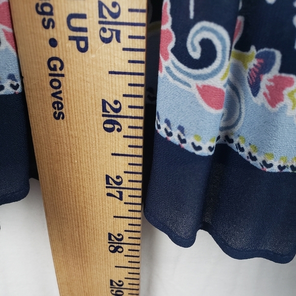 Melissa Paige Colorful Women's Paisley Accordian Fold Shirt Sz XL W/necklace - Picture 8 of 10